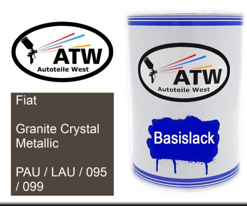 Fiat, Granite Crystal Metallic, PAU / LAU / 095 / 099: 500ml Lackdose, von ATW Autoteile West.
